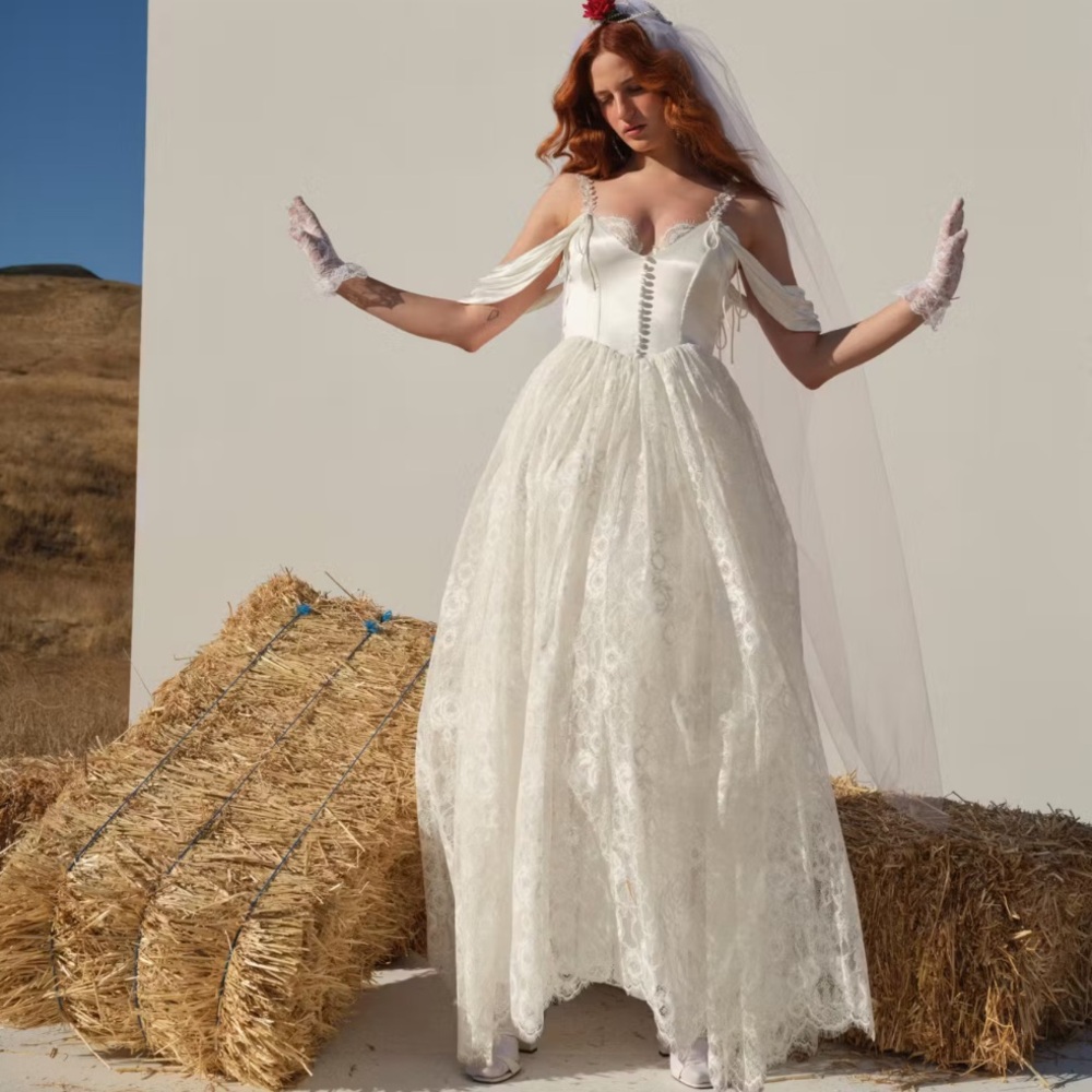 BNWT For Love And Lemons VERA White Lace Wedding Dress SOLD OUT